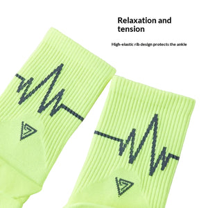 Mid-calf sweat-wicking running socks in multiple colors