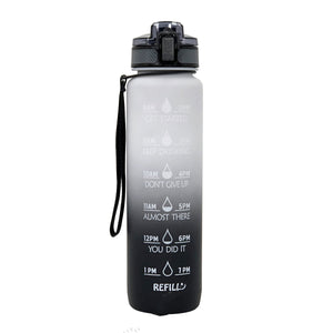 1000ml sports water bottle in various gradient colors made of plastic