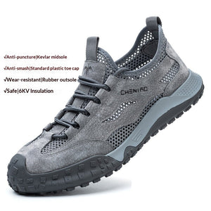 Men's smash-proof labor insurance safety shoes in various mesh colors