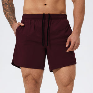 Men's basketball tennis running shorts in black, medium gray, wine red, and light blue colors