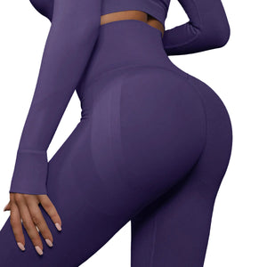 High waist seamless yoga leggings in various solid colors for women