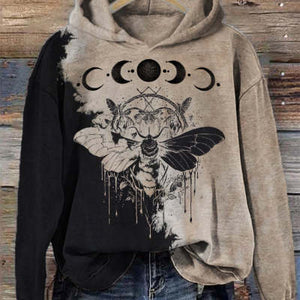 Digital printing fleece pullover in black and khaki colors