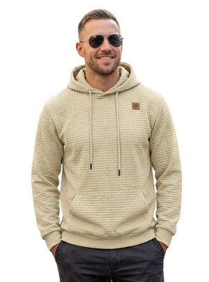 Men's elastic jacquard hooded long-sleeve sweatshirt in various colors