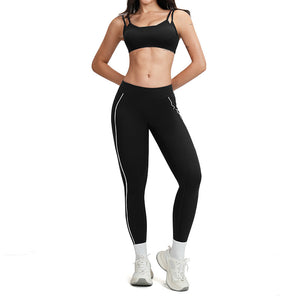 Nude-feel women's yoga workout set in multiple colors and styles