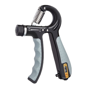 Adjustable counting gripper finger exerciser with black and red options