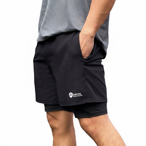 Men's quick dry zippered fitness shorts in various colors and sizes