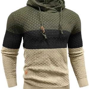 Jacquard hooded sweatshirt with long sleeves in various colors