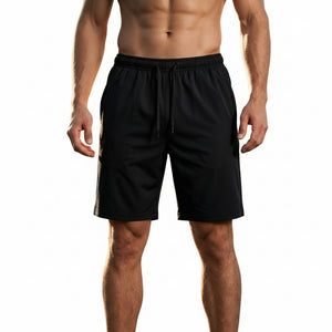 Men's quick dry athletic shorts with zipper pockets in various colors