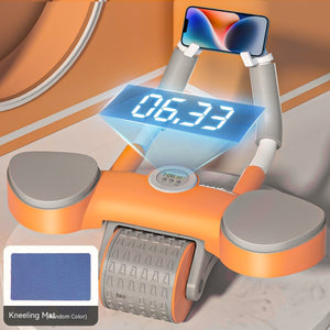 Abdominal wheel fitness equipment with automatic rebound and elbow support in multiple colors