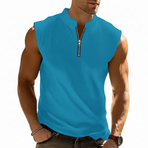 Sweat-wicking sleeveless workout t-shirt in various colors and sizes