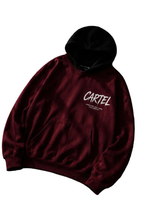 Super hooded sweatshirt available in black, white, yellow, and wine red colors