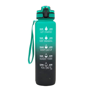 1000ml sports water bottle in various gradient colors made of plastic