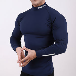 Men's slim fit workout t-shirt with contrast collar colors in various styles
