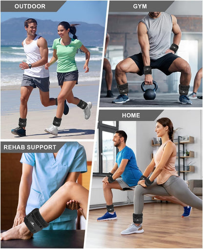 Adjustable Ankle Weights with Removable Weights - Available in Pairs from 1 to 20 lbs for Jogging, Gymnastics, Aerobics, and Physical Therapy