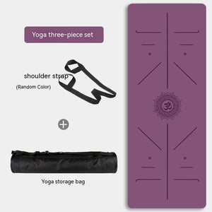 Natural rubber non-slip professional yoga mat set in various colors with shoulder strap and storage bag