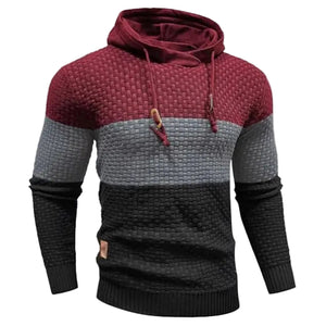 Jacquard hooded sweatshirt with long sleeves in various colors