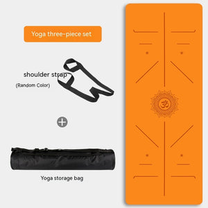 Natural rubber non-slip professional yoga mat set in various colors with shoulder strap and storage bag