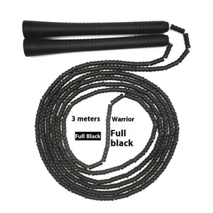 Adjustable bamboo handle skipping rope with soft beads in various colors