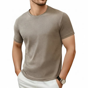 Men's casual short sleeve t-shirt in bone flower solid design available in multiple colors