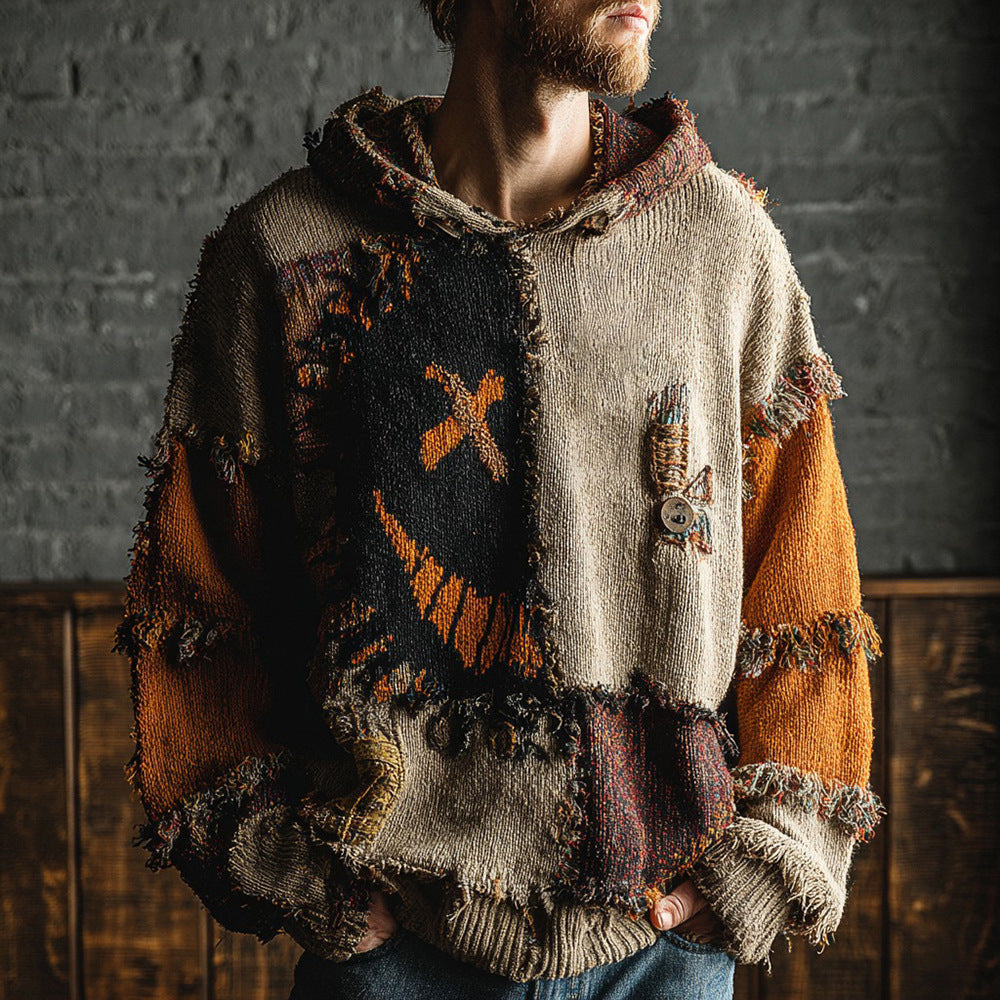 Men's polyester hoodie with 3D embossed pattern in style 27