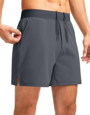 Men's quick-dry running shorts with zipper pockets in various colors