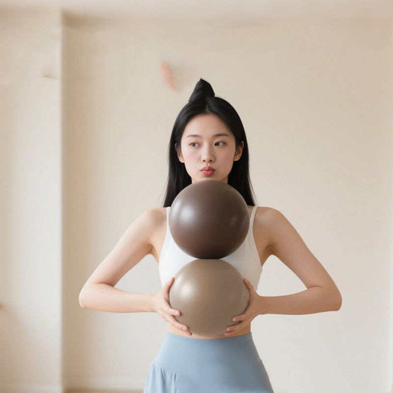 20cm thickened explosion-proof Pilates yoga ball in caramel and milk coffee colors