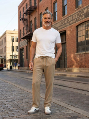Men's high-stretch anti-wrinkle casual pants in various views