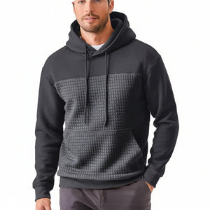 Men's plus-size fleece-lined hooded sweatshirt jacket in various colors