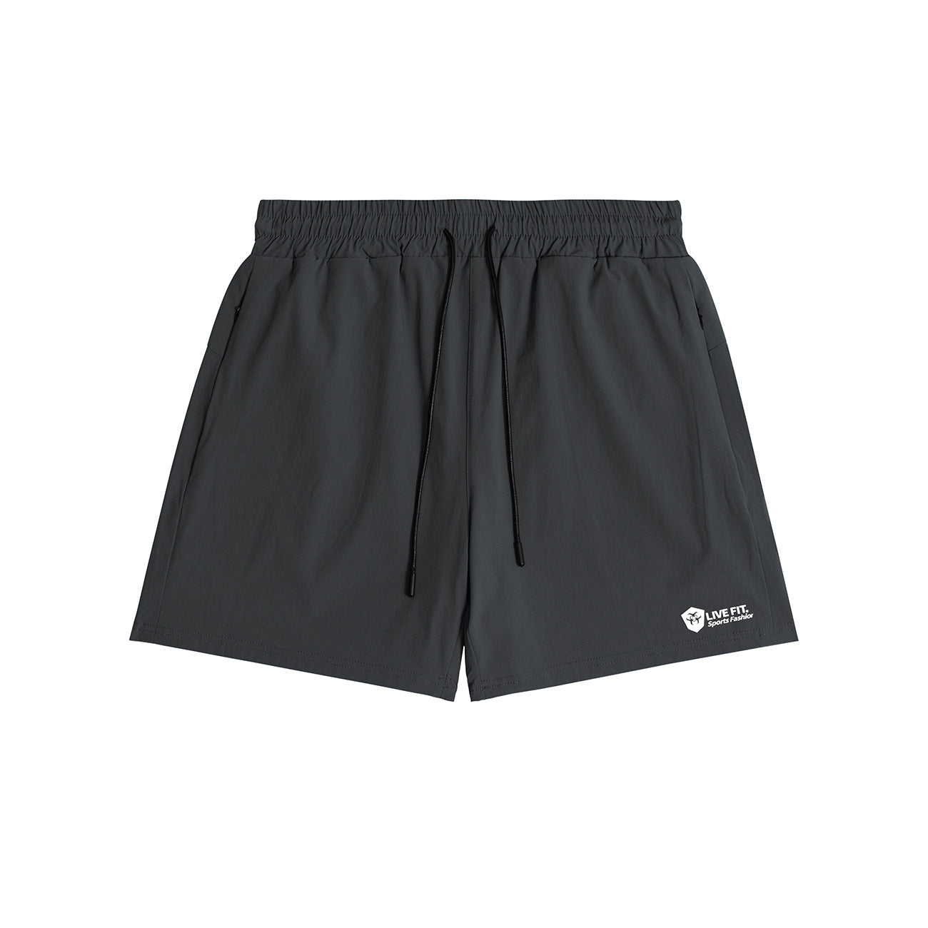 Men's quick dry zippered fitness shorts in various colors and sizes