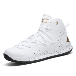 Plus size men's high-top basketball training sneakers in various colors and sizes