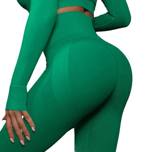 High waist seamless yoga leggings in various solid colors for women