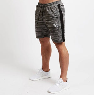 Men's quick-dry fitness shorts in grey and black available in multiple sizes
