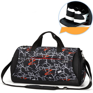 Men's fitness sports bag made of Oxford cloth with zipper closure