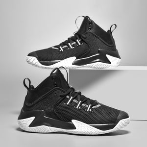 High-top sports casual shoes in black and white, black green, and white green colors