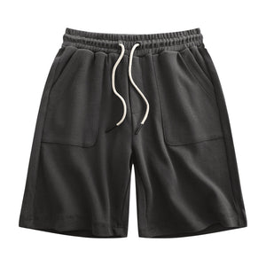 Men's cotton sports shorts with drawstring waist in various colors