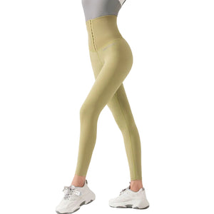 High waist stretch leggings available in black, green, and grey colors
