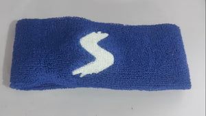 Cotton fitness headband available in red, black, blue, and yellow colors