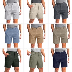 Men's outdoor sports shorts with multiple pockets in various colors