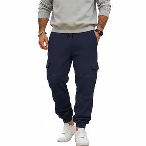 Men's patchwork multi-pocket cargo pants in various colors