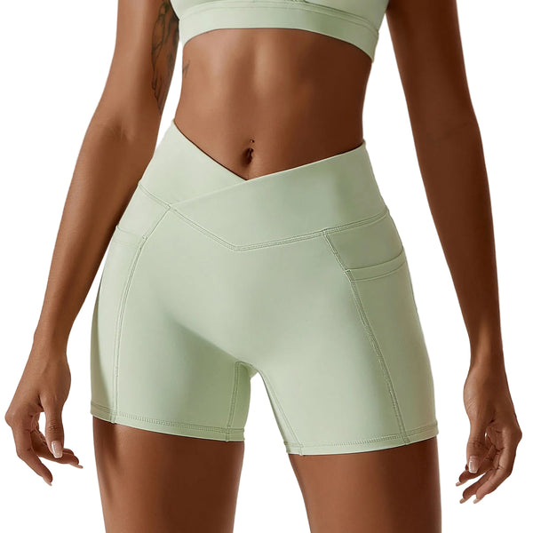 WOMEN'S HIGH WAIST RUNNING FITNESS SHORTS