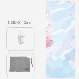 Folding anti-slip yoga mat with natural rubber base and suede surface
