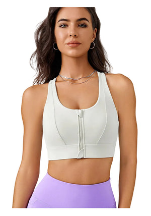 Front zipper high impact yoga sports bra in multiple colors