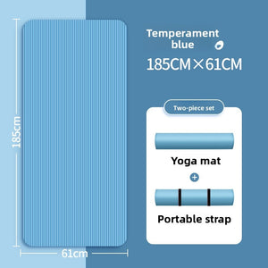 Anti-slip thickened widened yoga mat in various colors for fitness and yoga