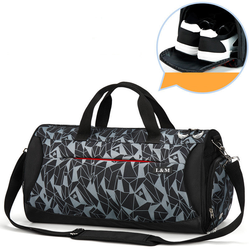 Men's fitness sports bag made of Oxford cloth with zipper closure