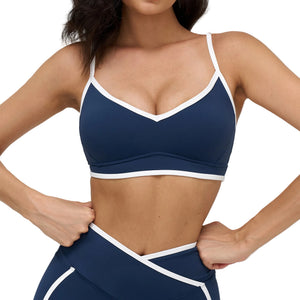 Contrast color yoga sports bra for women in multiple colors and sizes