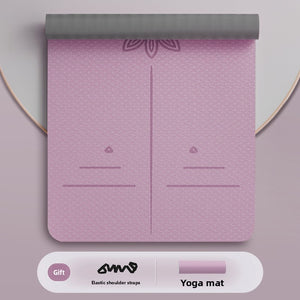 Thickened non-slip fitness and yoga floor mat in multiple colors and sizes