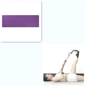 Non slip TPE yoga mat with position lines in various colors