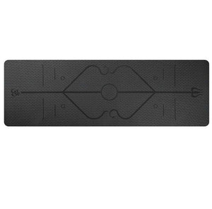 Non slip TPE yoga mat with position lines in various colors