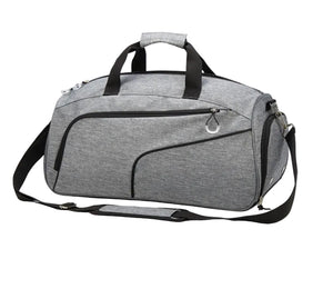 Dry and wet separation fitness travel bag in multiple colors with zipper and multiple compartments