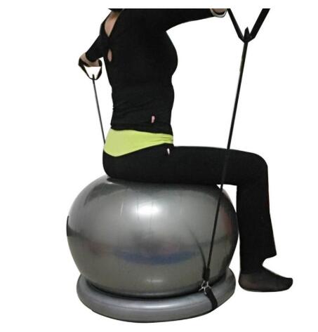EXPLOSION-PROOF YOGA BALL WITH FIXED BASE AND HANDLES